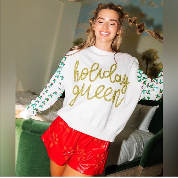Queen of Sparkles Holiday Queen Sweater S